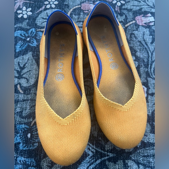 Rothy's The Flat Slip On Ballet Flat Round Toe Marigold Women's Sz 9.5 - Picture 2 of 5